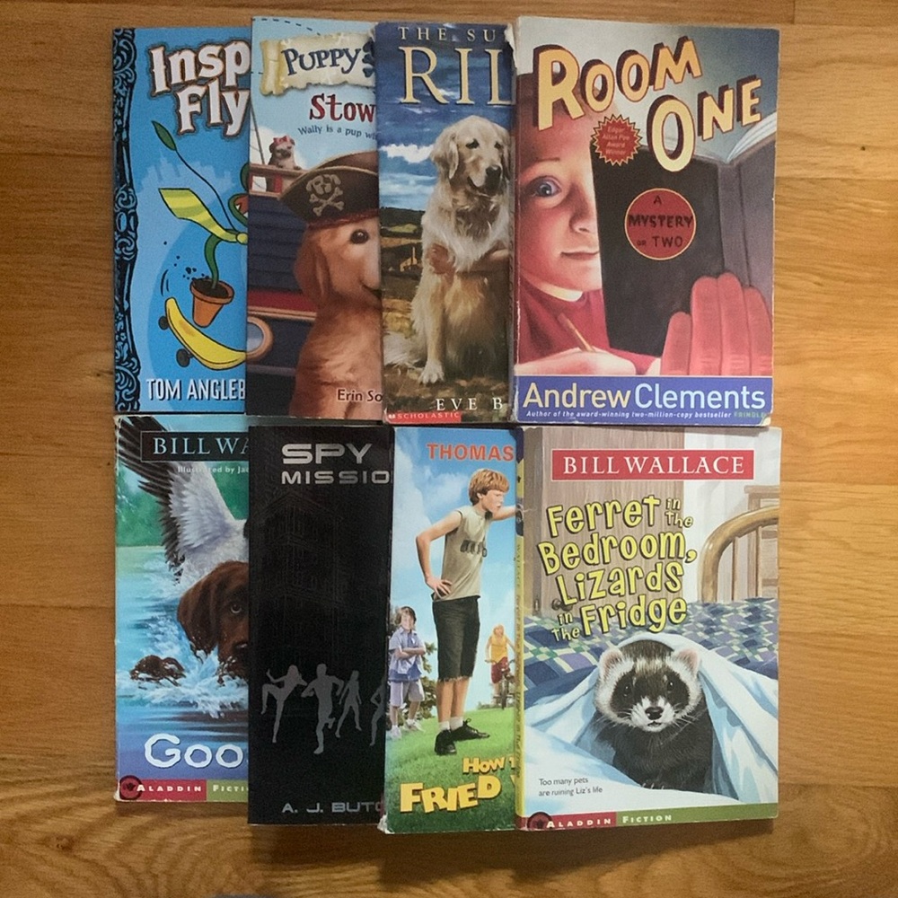 Lot of 8 easy read books. Probably a 3rd - 5th grade reading level